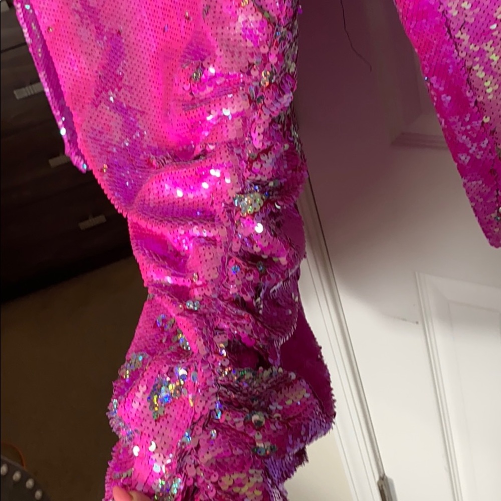 Drape Sequin Dress  Reversible Sequin - Picture 6 of 11